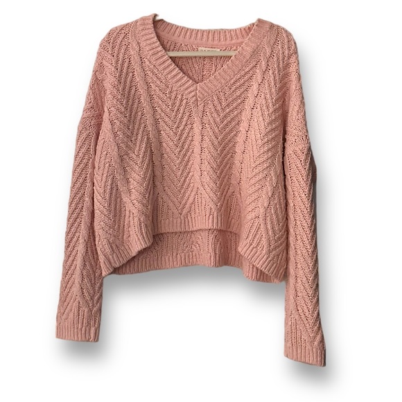 La Hearts Sweaters La Hearts Chunky Cable Knit Crop Sweater Poshmark